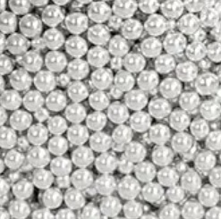 Metallic Silver Sugar Pearls 4mm