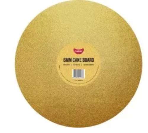 Gold Masonite Cake Board - Round 12 Inch