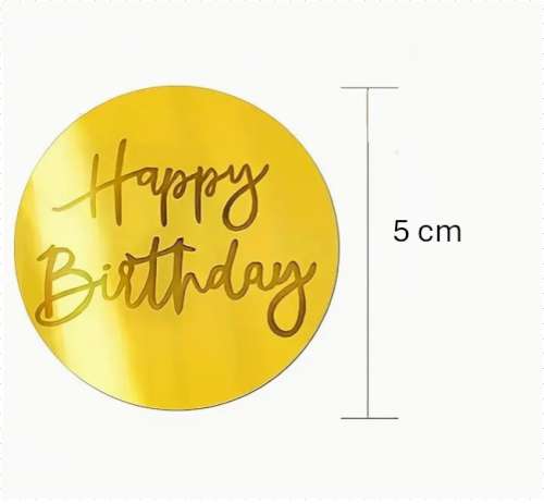 Happy Birthday Plaque Gold - Click Image to Close