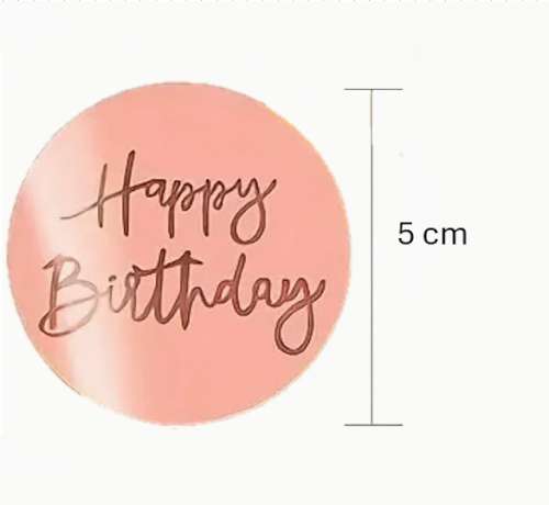 Happy Birthday Plaque Rose Gold - Click Image to Close