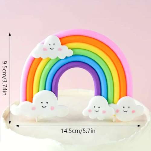 Rainbow & Clouds Cake Topper