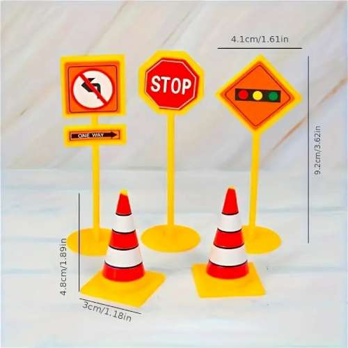 Construction Signs Cake Toppers