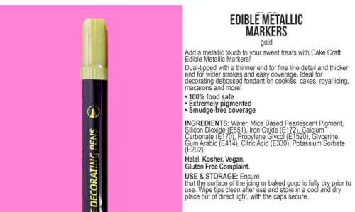 Vivid Edible Metallic Marker Gold